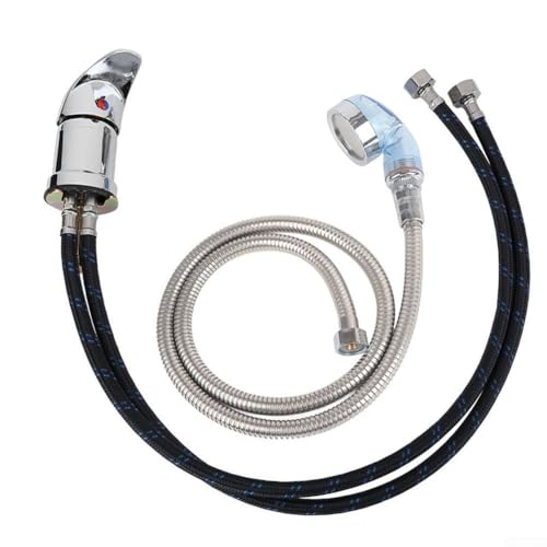 Shampoo-Bettsprüher aus Zinklegierung mit 80 cm Rohr und 110 cm Edelstahl-Schlauch für Friseurladen und Waschbeckenarmatur, auslaufsicheres Design mit Steingut-Ventil Shampoo-Bettsprüher aus Zinklegierung mit 80 cm Rohr und 110 cm Edelstahl-Schlauch für Friseurladen und Waschbeckenarmatur, auslaufsicheres Design mit Steingut-Ventil von Bebykilemi