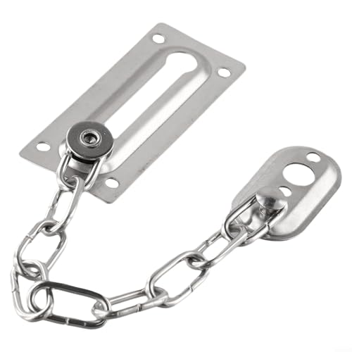 Sicherheitstür-Kettenschloss, Edelstahl, Schiebeverschluss, Schutzriegel, Heimbüro, Schutz, Hardware, Sicherheitskettenschloss, Betrachter, Eingangstür, Verstärkungsvorrichtung Sicherheitstür-Kettenschloss, Edelstahl, Schiebeverschluss, Schutzriegel, Heimbüro, Schutz, Hardware, Sicherheitskettenschloss, Betrachter, Eingangstür, Verstärkungsvorrichtung von Bebykilemi