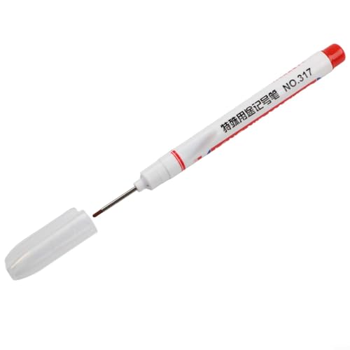 Tiefloch-Markierungsstift mit 20 mm verlängerter Spitze, Präzisions-Holzbearbeitungs-Markierungswerkzeug für Möbel, Bohrpositionsmarker für Holz, Metall, Glas, Kunststoff, lang (rot) von Bebykilemi