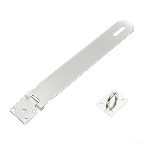 Türschloss-Schnalle aus 304 Edelstahl mit Vorhängeschloss, wetterbeständig, robuster Bolzenriegel für Sicherheit zu Hause, Schuppen, Tor, Scheune oder Garagentore (25,4 cm) von Bebykilemi