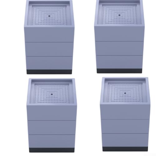 Verstellbare Möbelbeinerhöhungen mit Anti-Vibrationstechnologie, 78 x 78 mm, für Betttisch, Schrank, Höhenerhöhung in Braun, Weiß, Grau, 4 Stück von Bebykilemi