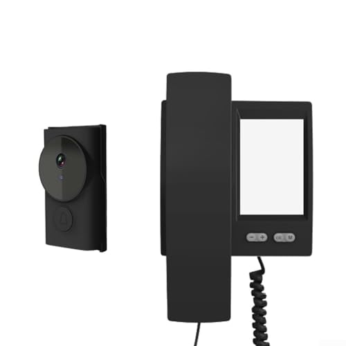 Video-Türklingel-Gegensprechanlage, kabellos, Türsprechanlage mit 8,9 cm (3,5 Zoll) HD-Monitor, Zwei-Wege-Kommunikation, kein WLAN erforderlich, Heimsicherheitssystem (schwarz) von Bebykilemi