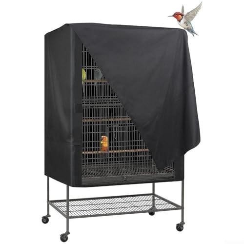 Vogelkäfig-Abdeckung für 48 x 48 x 102 cm, wasserdichtes und staubdichtes Design mit 210D Oxford-Tuch, perfekt zum Schutz Ihrer gefiederten Haustiere (48 x 48 x 102 cm) von Bebykilemi
