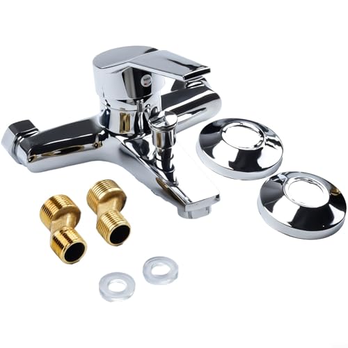 Wandmontierte Waschtischarmatur Chrom Badezimmer Waschbecken Wasserhahn Doppelauslauf Warm-Kaltwasser-Mischbatterie Zinklegierung Einhandgriff Moderne Wandhalterung Wasserhahn Kompatibel mit Bad oder Wandmontierte Waschtischarmatur Chrom Badezimmer Waschbecken Wasserhahn Doppelauslauf Warm-Kaltwasser-Mischbatterie Zinklegierung Einhandgriff Moderne Wandhalterung Wasserhahn Kompatibel mit Bad oder von Bebykilemi