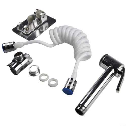 Waschbecken-Wasserhahn-Aufsatz-Set mit Schlauchventil-Basisständer für Handwaschbecken, Haarwäsche, Küchenspüle, Reinigung, Bidet-Duschkopf, Silber Waschbecken-Wasserhahn-Aufsatz-Set mit Schlauchventil-Basisständer für Handwaschbecken, Haarwäsche, Küchenspüle, Reinigung, Bidet-Duschkopf, Silber von Bebykilemi