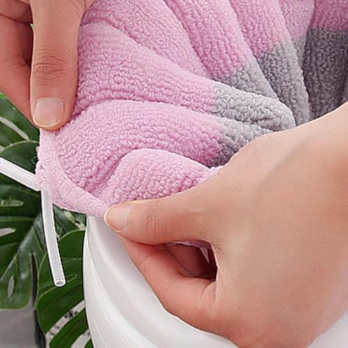 Weicher, waschbarer WC-Sitzbezug, dehnbare Polyestermatte mit Griff, Badezimmer-Wärmer-Kissen für O-U-V-förmige Toiletten, Winterkomfort (Rosa mit Grau A) von Bebykilemi