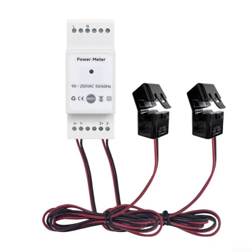 WiFi-Energiezähler, einphasiger Stromverbrauchsmonitor für Solar-PV-Anlagen mit Real-APP-Steuerung und Stromwandler-Klemmen (80 A) von Bebykilemi