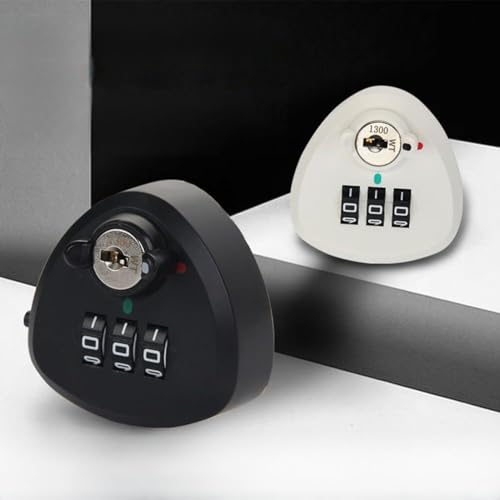 Zahlenschloss mit Schlüssel für Briefkasten, Tür, Schublade, Schrank, Schließfach, mechanisches Passwortschloss, 20 mm, 25 mm, Zinklegierung, Schwarz / Weiß (20 mm schwarz) von Bebykilemi