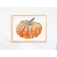 Fairytale Pumpkin Print - Herbstliche Aquarell-Illustration Mit Öko-Tinten Auf Nachhaltig Bezogenem Papier von BeccaBoyceStudio