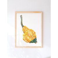 Gelber Ziegen-Kunstdruck - Herbst Aquarell Food Illustration Gedruckt Mit Öko-Tinten Auf Nachhaltig Bezogenem Papier von BeccaBoyceStudio