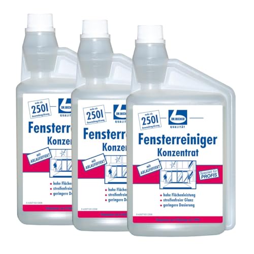 3x Dr. Becher Glas Reiniger Konzentrat 1 Liter von Becher