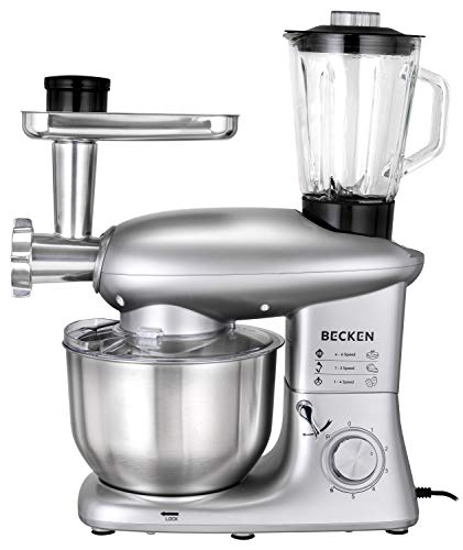 Becken BKM4570 Küchenmaschine, 1400 W, 6 Liter, Kunststoff, mehrfarbig von Becken