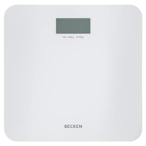 Becken Digitale Badezimmerwaage, Kapazität 150 kg, Glasplattform mit Display, Design Super Slim von Becken