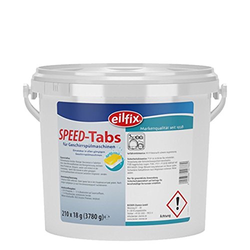 EILFIX SPÜLAN SPEED TABS. 210 Stück Kraftvolle Reiniger-Tabs für Gewerbespülmaschinen von Becker Chemie