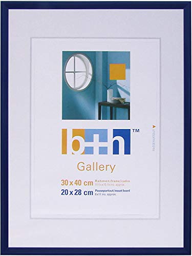Bilderrahmen 30 x 40 blau Kunststoff Puzzlerahmen Echt-Glas Portrait-rahmen Urkunden Hoch-und Querformat von Becker & Hach