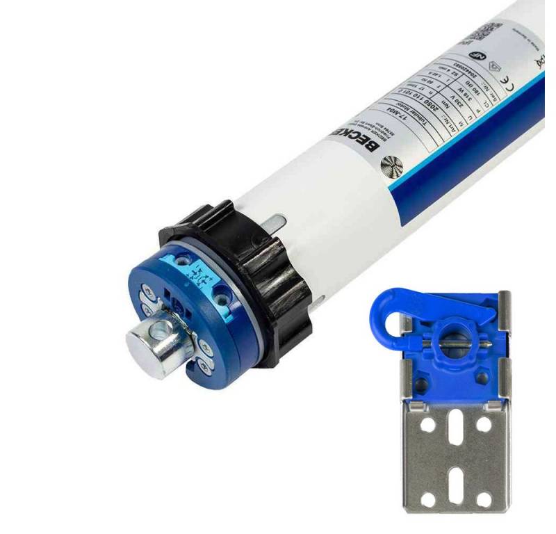 Becker Rollladenmotor L50-17-M04 Mechanischer Rohrmotor inkl. Adapterset SW70 Kombilager von Becker