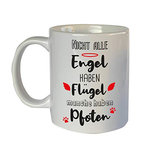 Beckers Beste Tiernahrung Tasse mit Motiv Spruch Nicht alle Engel 350ml -Lustige Teetassen - Kaffeetasse lustig - Geburtstagsgeschenk von Beckers Beste Tiernahrung