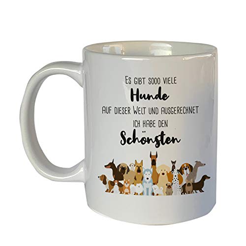 Beckers Beste Tiernahrung Tasse mit Motiv Spruch Es gibt so viele Hunde auf der Welt 350ml - Lustige Teetassen - Kaffeetasse lustig - Geburtstagsgeschenk von Beckers Beste Tiernahrung