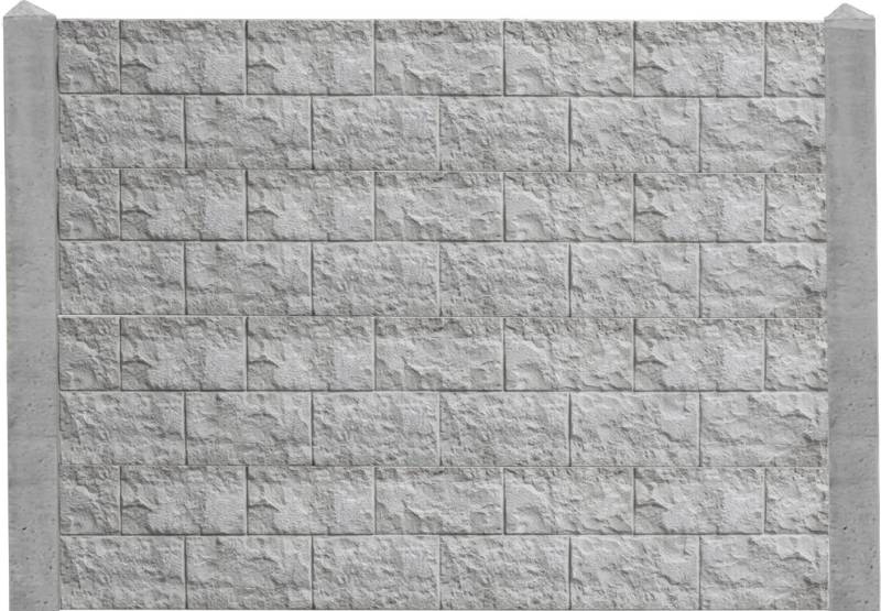 Betonzaun Grundset Casa Borsika mit Anfangs und Endpfosten 193 cm von Beckers Betonzaun