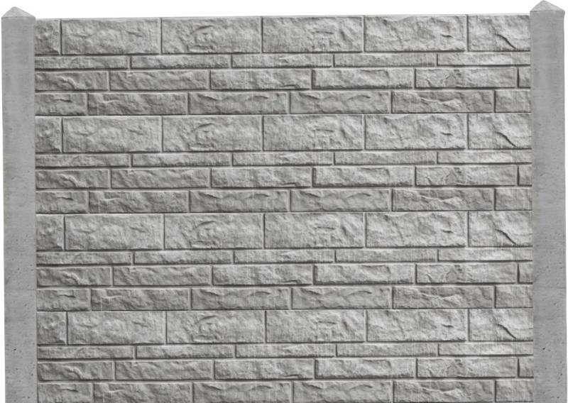 Betonzaun Grundset Fels S-Motiv Anfangs und Endpfosten 193 cm von Beckers Betonzaun