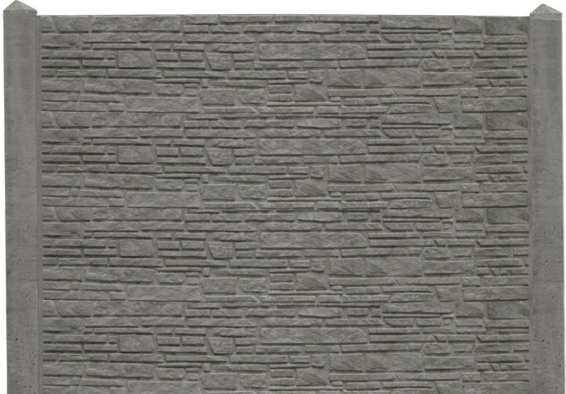 Betonzaun Erweitertungsset Montana S-Motiv mit Zwischenpfosten 231 cm von Beckers Betonzaun