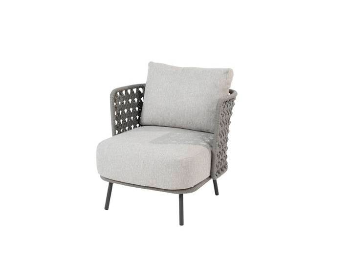 4Seasons Palacio Living Sessel Rope silbergrau inkl. 2 Kissen von Beckhuis Living