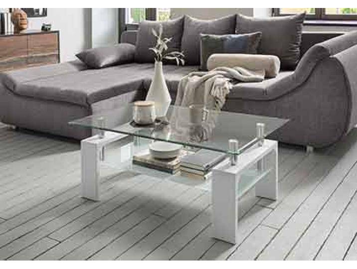 Concept Modena Couchtisch Glas mit Ablage von Beckhuis Living