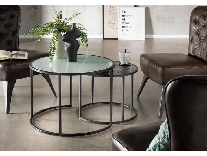 Concept Santos Couchtisch 2er-Set Glas - Metallgestell von Beckhuis Living