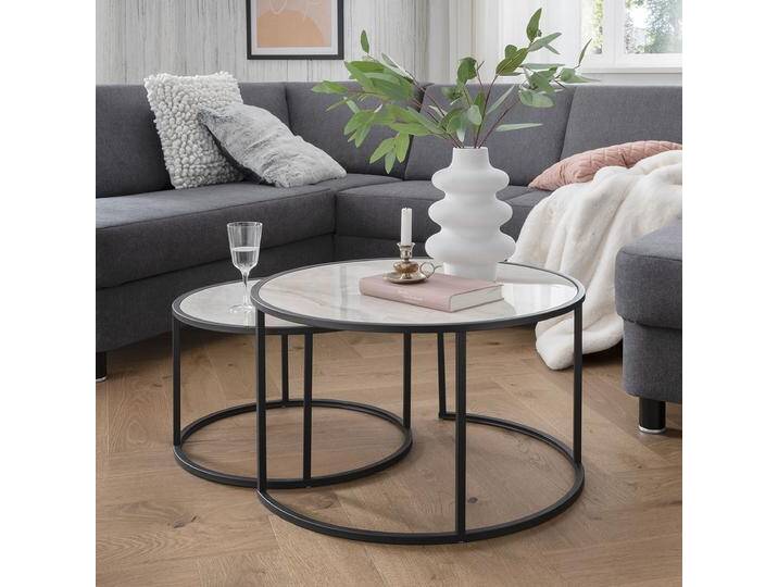 Concept Santos Couchtisch 2er-Set Glas - Metallgestell Concept Santos Couchtisch 2er-Set Glas - Metallgestell von Beckhuis Living