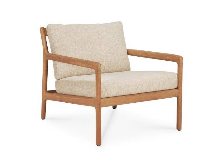 Ethnicraft Jack Outdoor-Loungesessel Teak mit Stoffkissen von Beckhuis Living