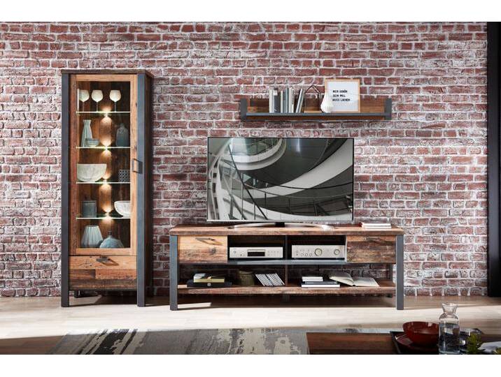 Innostyle Cardiff Wohnwand Holzwerkstoff Used Style Optik Dark von Beckhuis Living