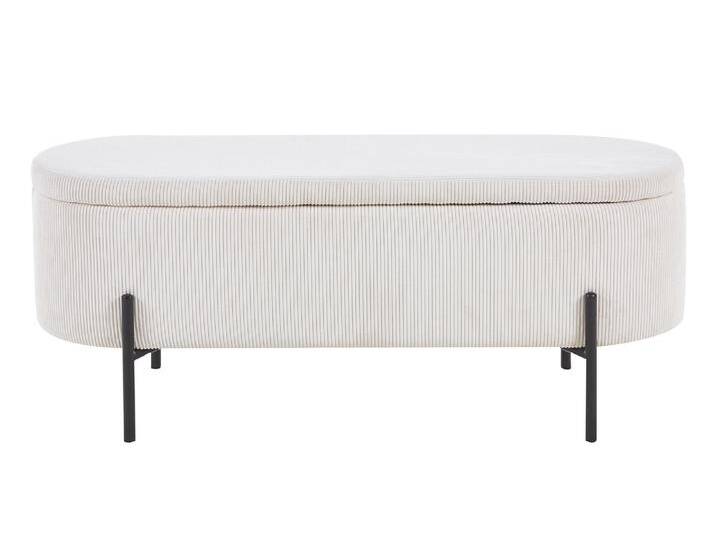 SalesFever Bettbank mit Stauraumfunktion Cord-Optik aufklappbar von Beckhuis Living