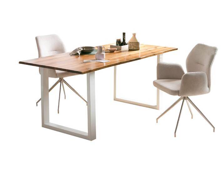 SalesFever Esstisch Akazie Massivholz Natur Metallgestell U-Form SalesFever Esstisch Akazie Massivholz Natur Metallgestell U-Form von Beckhuis Living