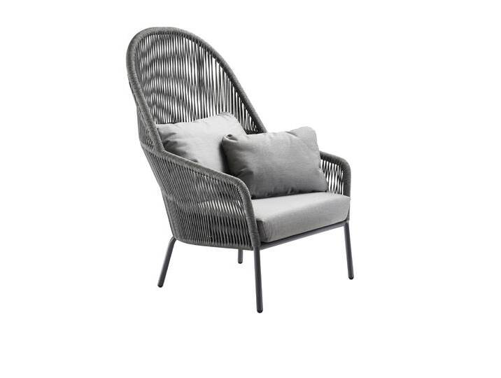 Solpuri Loop Lounge Sessel Hochlehner Aluminium/Anthracite inkl. von Beckhuis Living