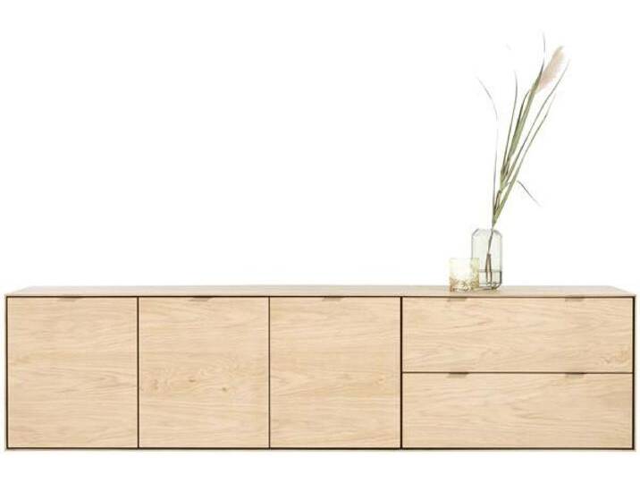 XOOON Elements Sideboard 3 Türen, 2 Schubladen + LED Eiche 240x60 von Beckhuis Living