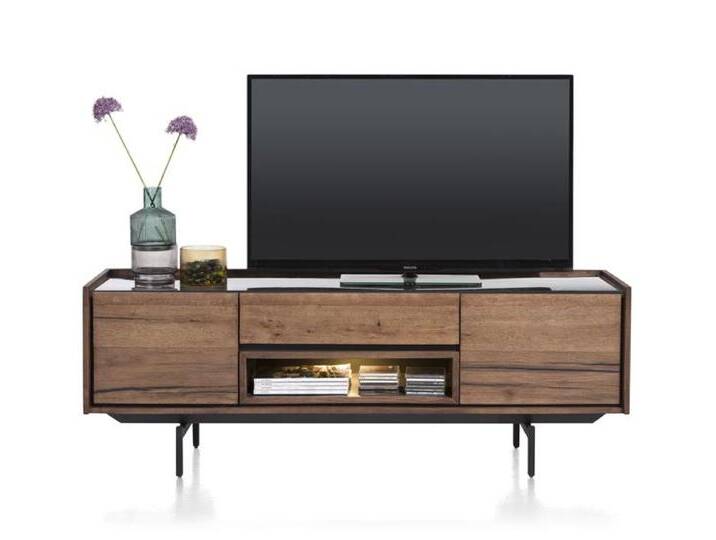 XOOON Halmstad Lowboard + LED Eiche/Metall Soft-Close System von Beckhuis Living