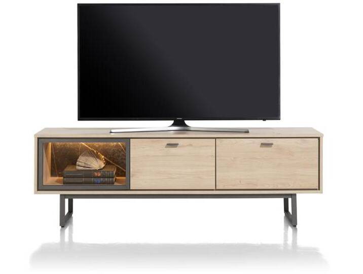 XOOON Helsinki Lowboard + LED 2 Schubladen Holzwerkstoff/Metall von Beckhuis Living