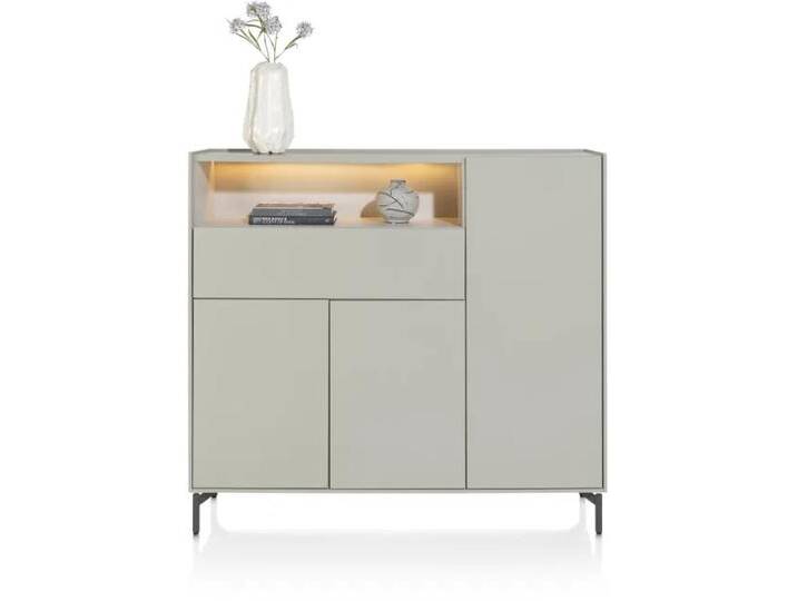 Xooon Noon Highboard 148 cm 3-türen/LED Silk Grey von Beckhuis Living
