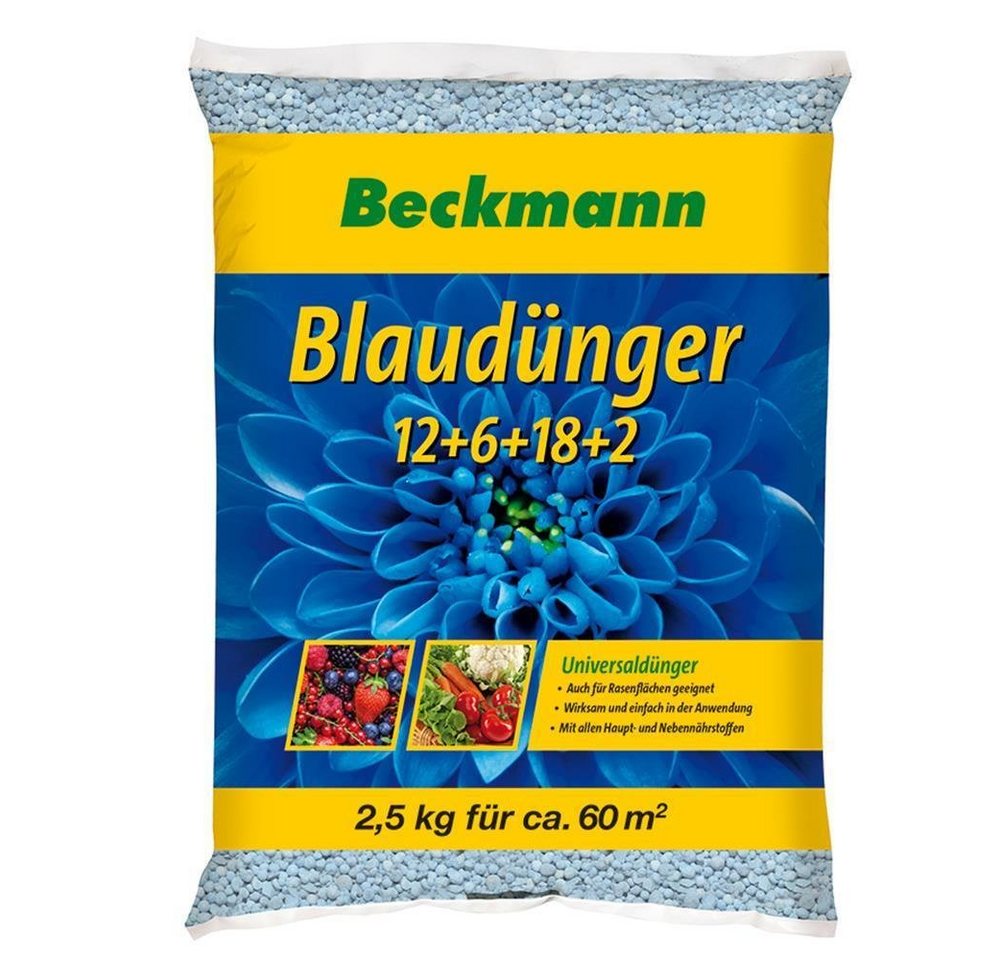 Beckmann IM GARTEN Blaudünger spezial Blaukorn Volldünger Universaldünger 12+6+18+2 2,5 kg Beutel von Beckmann IM GARTEN