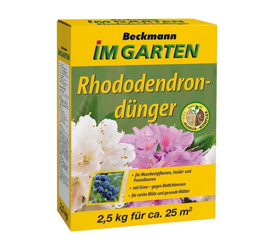 Beckmann IM GARTEN Gartendünger Rhododendrondünger 2,5kg Moorbeetpflanzendünger Azaleendünger von Beckmann IM GARTEN