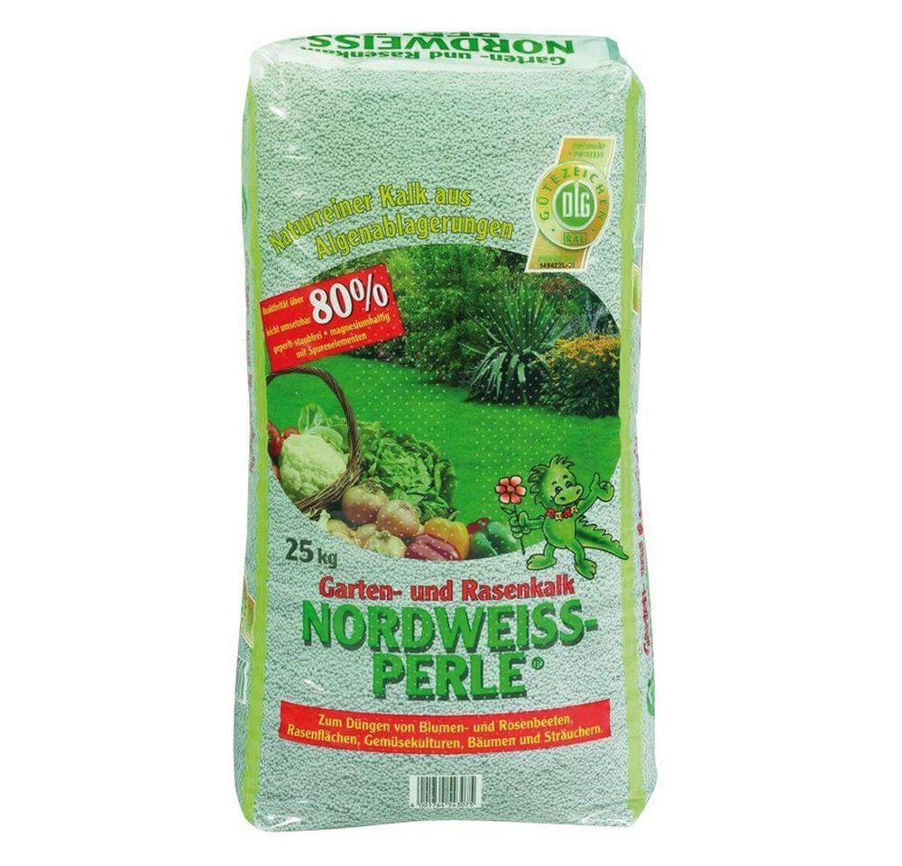 Beckmann IM GARTEN Rasendünger Gartenkalk Rasenkalk Nordweiss-Perle® 25 kg Sack von Beckmann IM GARTEN