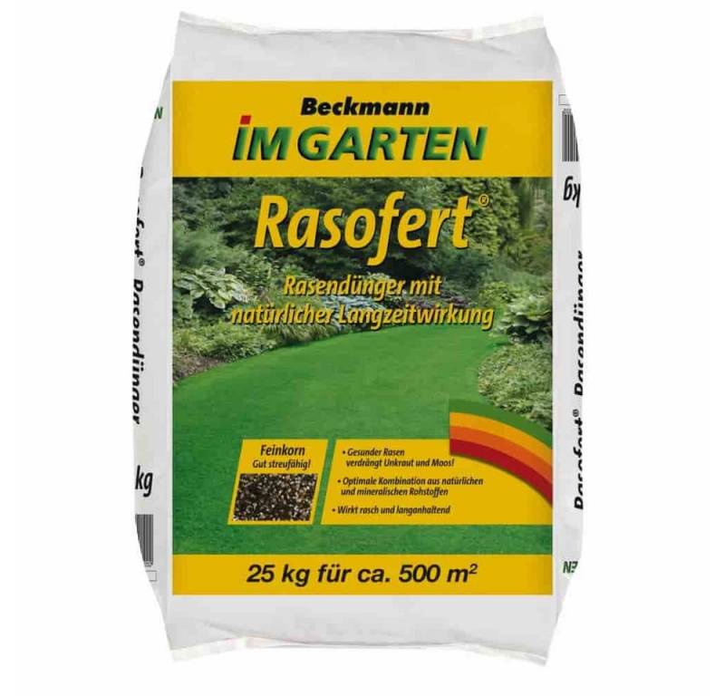 Beckmann IM GARTEN Rasendünger Rasendünger Rasofert 25kg organisch mineralisch 12+3+5 für ca. 500m² von Beckmann IM GARTEN