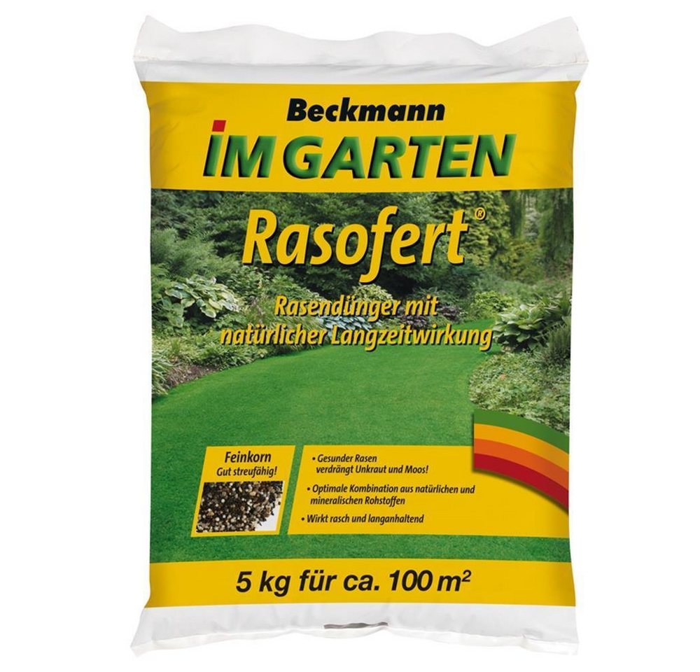 Beckmann IM GARTEN Rasendünger Rasofert® mit natürlicher Langzeitwirkung 5 kg Beutel von Beckmann IM GARTEN