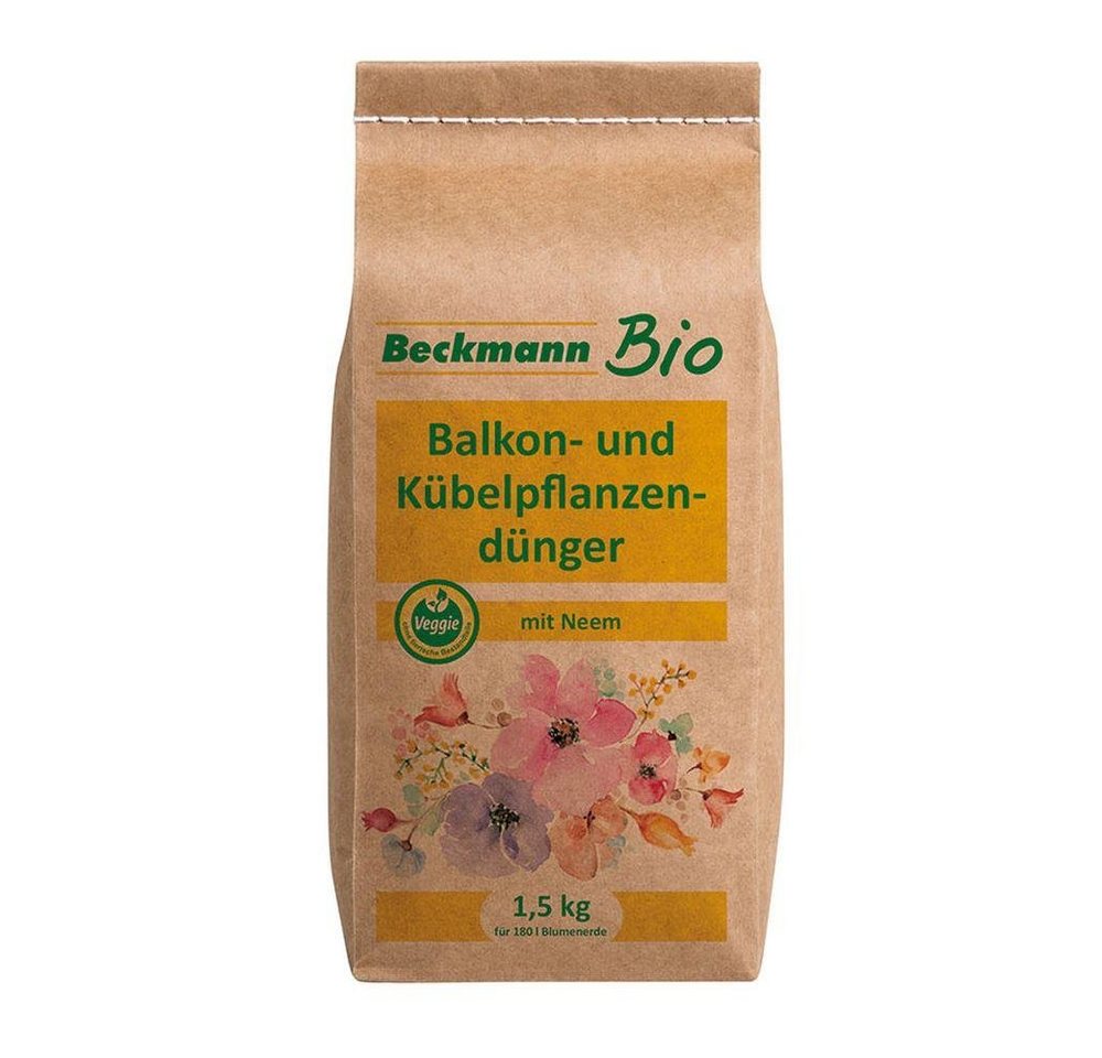 Beckmann PROVITA Bio-Dünger Blumendünger Bio Balkon- und Kübelpflanzendünger mit NEEM 1,5 kg Papierbeutel von Beckmann PROVITA Bio-Dünger