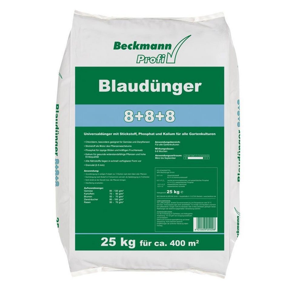 Beckmann Profi Blaudünger Blaukorn Volldünger Universaldünger 8+8+8 25 kg Sack von Beckmann Profi