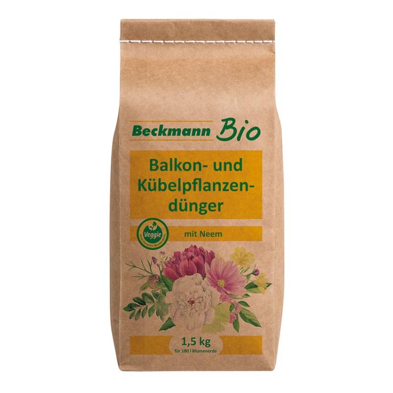 Bio Balkon- und Kübelpflanzendünger mit Neem 1,5kg Papierbeutel Bio Balkon- und Kübelpflanzendünger mit Neem 1,5kg Papierbeutel von Beckmann & Brehm