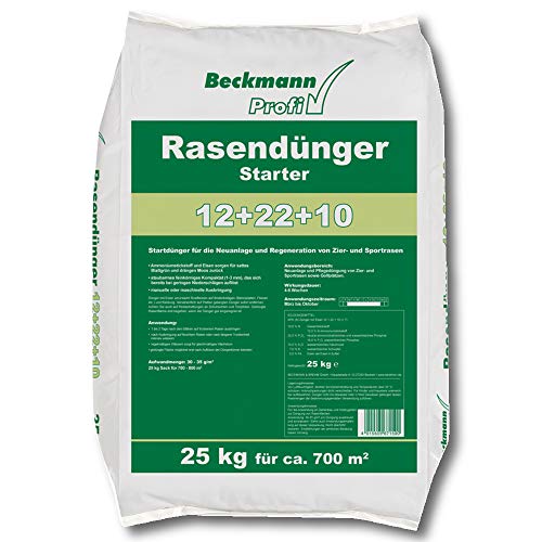 Beckmann Profi Rasendünger Starter 25 kg Rasenstarter Dünger mit viel Phosphat für ca. 700 m² von Beckmann