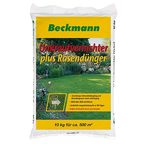 Beckmann Rasendünger Plus Unkrautvernichter, 10 Kg Beutel von Beckmann