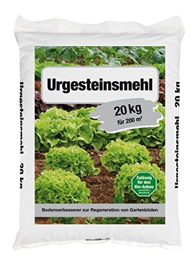 Urgesteinsmehl Bodenverbesserer Bodenhilfsstoff 20 kg für ca. 200 m² von Tiptop Home