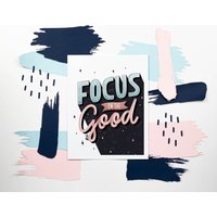 Kunstdruck | Fokus Auf Die Gute Positive Zitate Original Kunst Digitale Schriftzug Typografie Wandkunst Wohndekoration von Beckoche